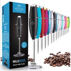 {Zulay Kitchen} Milk Frother Handheld (Black)